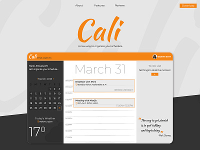 Calendar App UI application calendar calendar app design desktop ui