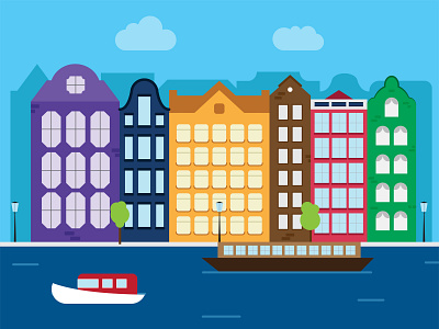 Amsterdam Illustration amsterdam flat illustration illustrator cc