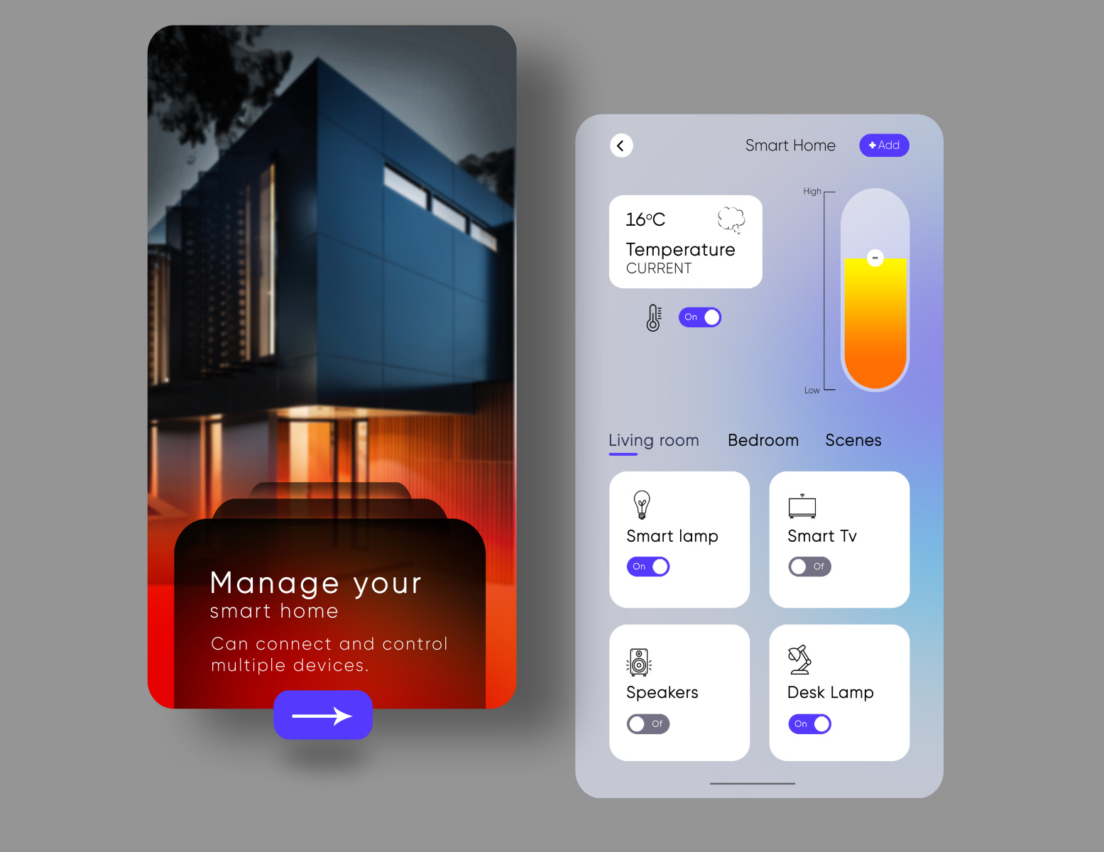 SMART HOME DEVICE APP by Jayaprakash on Dribbble