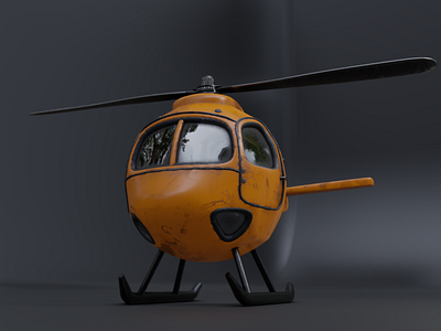 Low Poly Game Asset 3D Helicopter Modeling