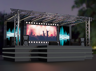 Entertainment Concert Stage 3D Model 3d blender concert design entertainment illustration modeling music product rock stage
