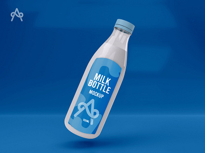 Milk Bottle 3D Render Mockup 3d blender bottle branding design label milk modeling product