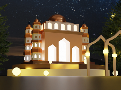Islamic Mosque 3D Modeling and Rendering