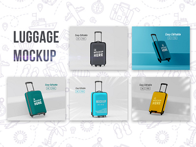 Luggage Bag Mockup Pack 3d blender branding bundle camping illustration mockup modeling product summer travel