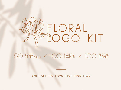 Floral Logo Kit botanical floral floral logo templates free logo logo logo kit tropical