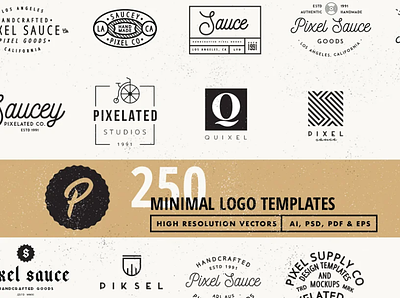 250 Vector Logo Templates brand circle creator identity kit logo logo bundle logos minimal monogram sans serif script set typography vintage