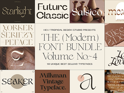 The Modern Font Bundle Vol-4 canva chic font chic typeface graphic font hippy font instagram font ligature font masthead trippy font
