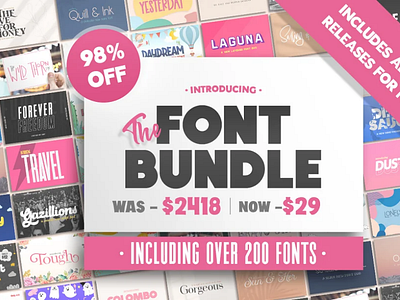 The HUGE Font Bundle (98% OFF)