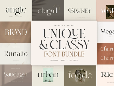 Unique & Classy Modern Font Bundle cool fonts cute fonts fancy fonts font bundle hand lettered fonts lettering fonts logo fonts retro fonts unique font classy font wedding fonts