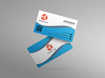Corporate Business card blue branding coroprate creative minimal modern simple