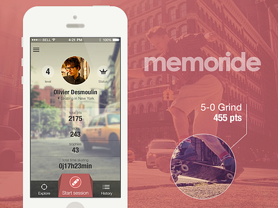 Memoride internet of things ios iot mobile app quantified self skateboard sport tracking