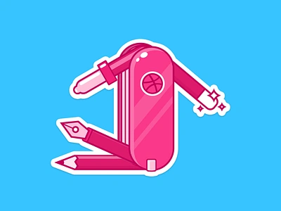 Dribbble Swiss Knife For Playoff color picker dribbble illustrator knife magic stick pen photoshop playoff sticker swiss knife tool