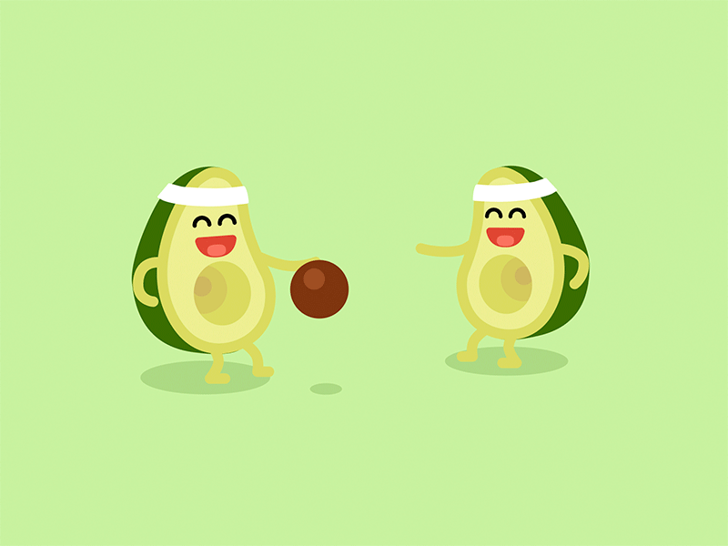 2 Dribbble Invites avocado ball basketball character game gif invite pass vegan vegetables