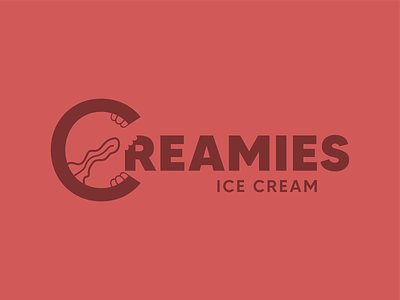 Creamies Ice Cream Logo branding design icon illustration logo typography vector
