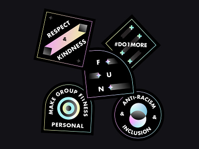 Badges for a fitness company