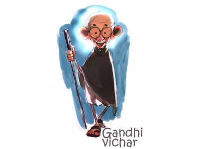 020 Gandhiji caricature design