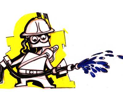 concept drawing for series concept drawing fire fighter illustration