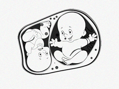 Twin Baby Clin Up concept design doodle illustration sketch