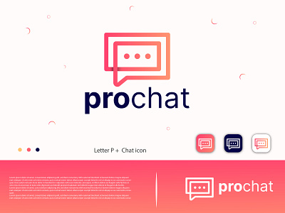 Prochat Logo (P Letter Mark) Chat App logo design