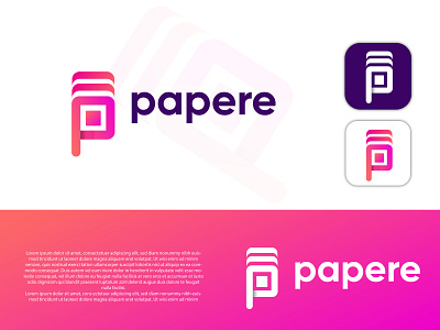 P Letter Mark logo (Papere) p icon best logo branding business company colourful logo creative design graphic design identity design illustration logo logo agency logo concepts logo mark minimal modern p app p icon p letter p letter mark logo