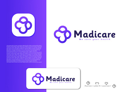 Health Care Logo (Madicare) abstract app icon best logo branding colourful logo creative graphic design health hospital identity logo mark logoinspirations logotype medical logo minimal nurse report simple software logo test