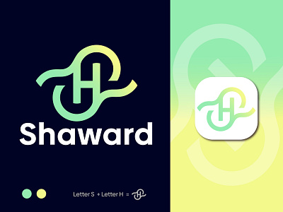 S + H letter logo (Shaward) abstract agency logo best logo brand branding colourful logo creative design gradient graphic design illustration logo logo designer logo mark minimal modern logo s h logo sh icon sh logo mark vector