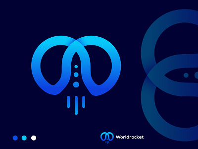 Worldrocket launchr logo design