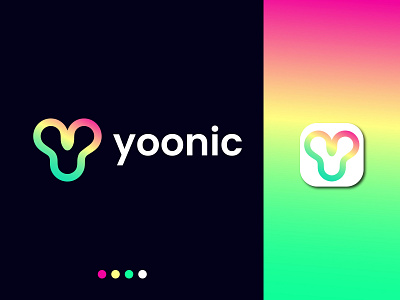 Y Letter logo (yoonic) abstract agency logo best logo brand branding colourful logo creative design gradient graphic design illustration logo logo designer logo mark minimal modern logo vector y icon y letter mark y logo