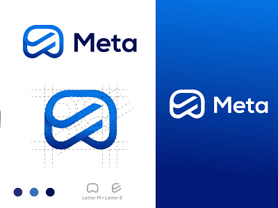 Meta logo abstract agency logo best logo brand branding colourful logo creative design gradient graphic design illustration logo logo mark m e letter logo me logo icon meta logo minimal modern logo tech logo vector