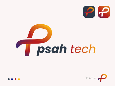 P + T Letter logo (Psah tech)