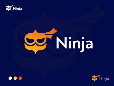 Ninja logo concept app icon best logo branding business company colourful logo creative design graphic design illustration logo logo mark logodesigner logotype minimal ninja icon ninja logo