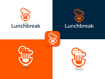 restaurant logo (Lunchbreak) abstract logo app logo best logo branding colourful logo creative food app food delivery food logo gradient logo graphic design illustration logo mark minimalist modern logo monogram logo restaurant restaurant app logo simple logo symbol