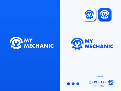 Mechanic company app logo design