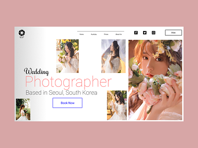 Wedding Photographer Home Page Design design graphic design typography ui web design