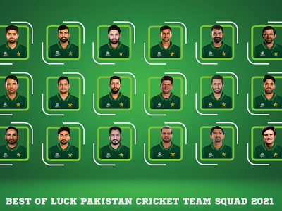 Pakistan Cricket Squad For World Cup 2021 artist artwork branding design designing graphic design graphic designer illustration inspiration pakistan post t20 world cup