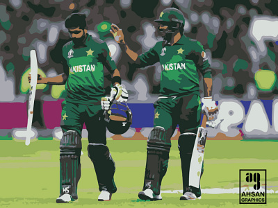 Babar Azam and Sarfraz Ahmed Vector Art art artist artwork babar creative cricket design graphic design graphic designer illustration inspiration pakistan praise sarfraz vector