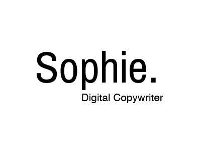 Sophie. ads copywriter creative digital logo sophie write