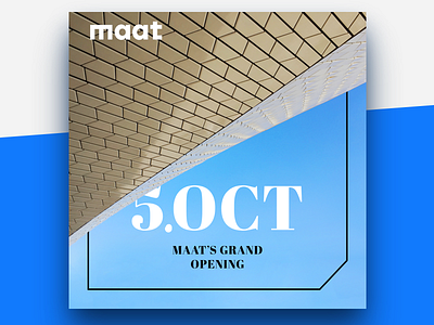 MAAT's Grand Opening app black blue concept maat photography thumbnail typography ui ux web