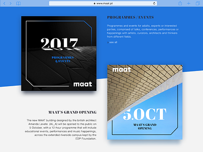 MAAT Thumbnails app black blue concept maat photography thumbnail typography ui ux web