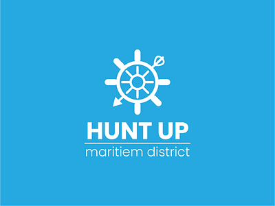 Logo - Hunt Up app arrow brand branding clean colors concept design district flat graphic design icon illustration illustrator logo ui ux vector water wheel