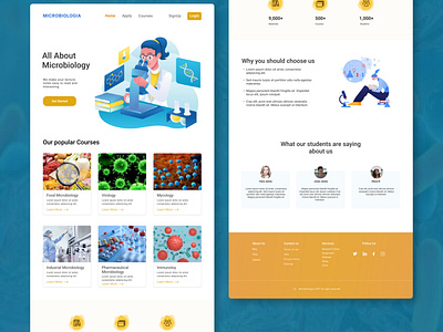 Landing page landing page microbiology ui ux