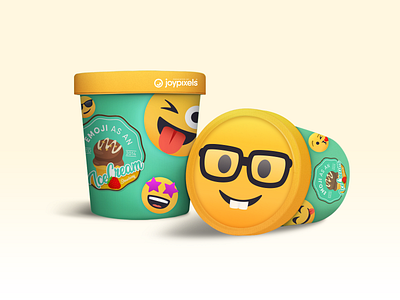 Emoji as an Ice Cream concept emoji ice cream mockup packaging design packaging mockup