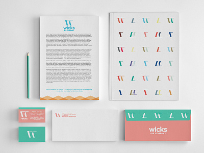 Wick's Stationary branding logo pie stationary wicks