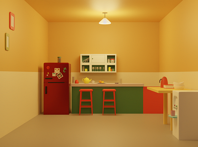 3D model stylish kitchen 3d 3dasset 3dmodeling animation design ux
