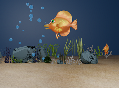 3D character fish. 3d 3dasset 3dmodeling animation design illustration ui