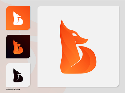 Logo design - Fox animal logo branding design fox fox gradient logo fox logo fox logo design gradient logo icon illustration kollen logo logo design logo fox orange logo