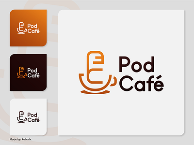 Logo design - Pod Café branding café coffe cup design fate café gradient logo icon illustration logo logo design mic logo mug logo pod café vector