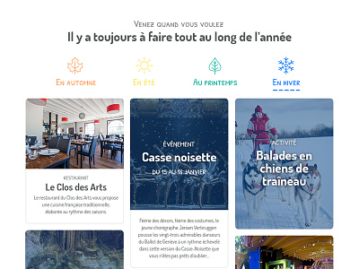 Tourism selection by Season color colorful flat icon list page season thin tourism web