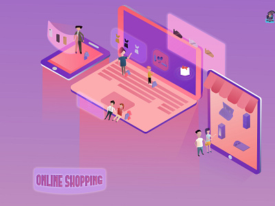 Online shopping Category: Isometric Illustration 3d animation app branding concept art design graphic design illustration isometric illustration logo ui