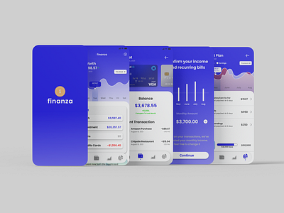 Finanza - Financial App adobe xd app case study design icon typography ui ux